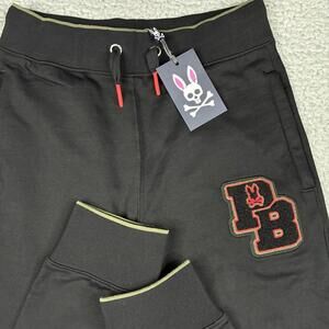 Psycho Bunny Patchin Sweatpants Youth M 10/12 Black Jogger Pants NWT Logo